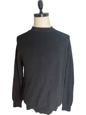 Zara Pearl Ribbed Knit Sweater Black